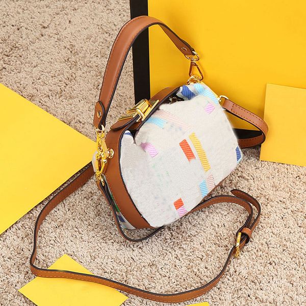 

canvas shoulder sling bag small multicolor handbag letters crossbody bags zipper purse striped splicing leather square clutch pouch double s
