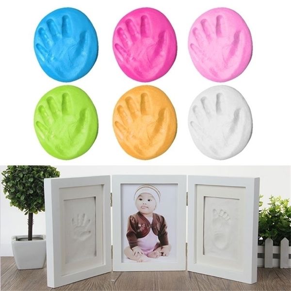 

3d borns molds baby handprint footprint po frame for baby care babies souvenir casting born footprint soft clay inkpad lj201215