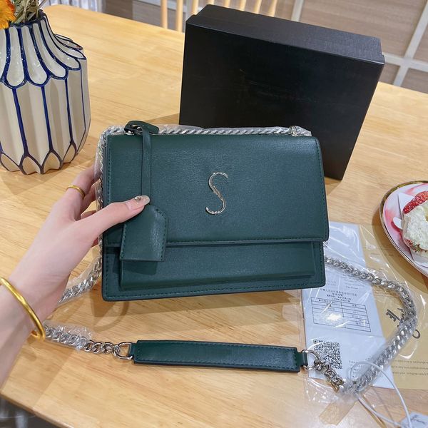 

paris womens real cowhide classic sunset bags single flap quilted matelasse outdoor silver chain totes crossbody shoulder luxury designer ha