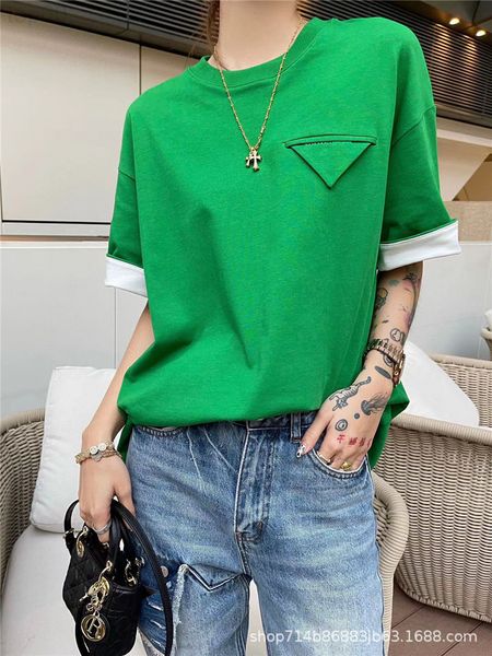 

women's t-shirt designer chi cotton short sleeve t-shirt women's summer korean version loose and versatile lazy style student roun, White