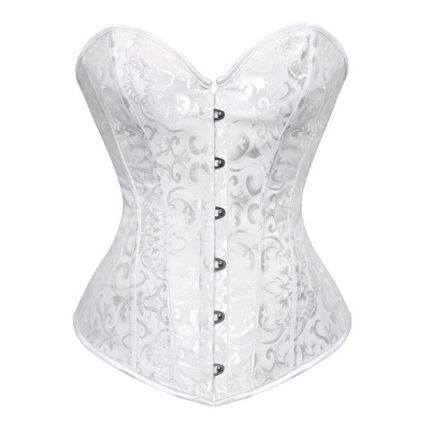 Bustiers espartilhos e lingerie top basco sexy espartilho overbust padust cosplay floral whitebustiers