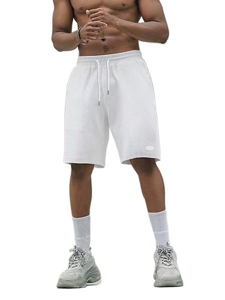 

men drawstring waist patch detail shorts 82xf#, White;black