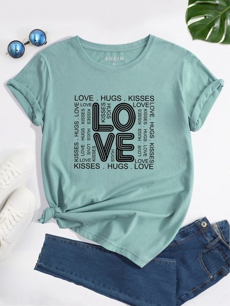 

letter print round neck tee n4ur#, White
