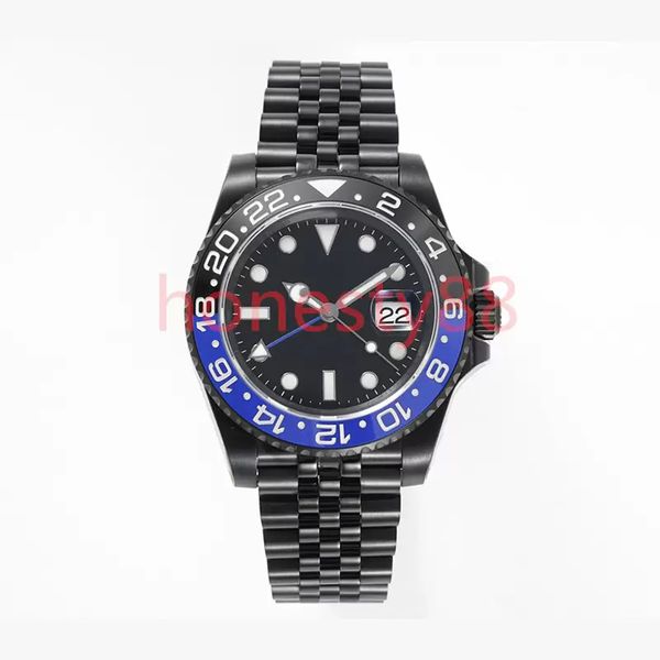 

sw designer red blue ceramic dial men's watch 40mm automatic machine 904l black stainless steel strap st9 classic folding buckle sapphi, Slivery;brown