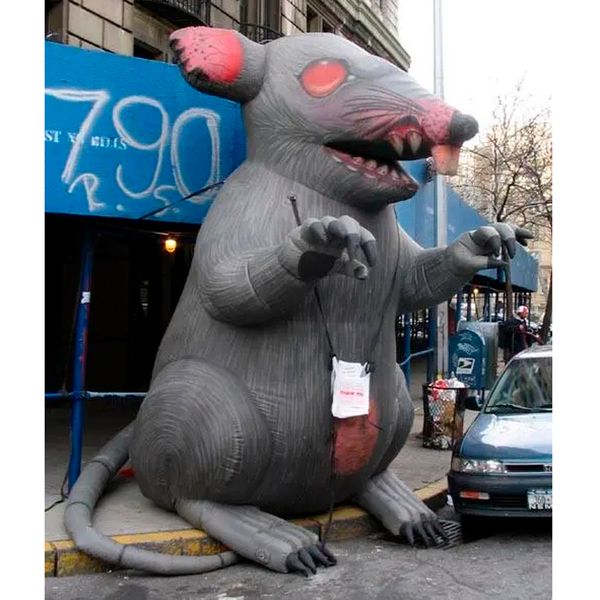 

outdoor creepy giant inflatable mouse grey inflatable rat model for advertising