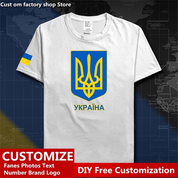Ucraina T-shirt paese ucraino Tifosi in jersey personalizzati Nome fai-da-te Numero T-shirt casual allentata moda High Street 220616