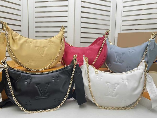 

tz ladies bags over the moon cowhide handbag designer wide strap embroidered crossbody bags adjustable and detachable straps evening chain c