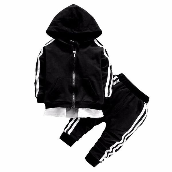 

spring autumn baby boys girls clothes children cotton sports jacket pants 2pcs sets toddler fashion clothing kids tracksuits 21080210l, White