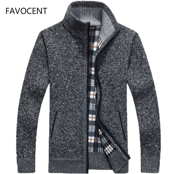 

autumn winter mens sweater coat faux fur wool sweater jackets men zipper knitted thick coat warm casual knitwear cardigan 220817, White;black