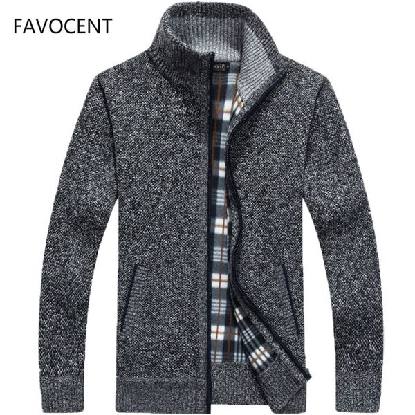 Autumn Winter Mens Sweater Casaco Faux Fur Wool Jackets Men Zipper malha Casal grosso Cardigan de malha casual 220817