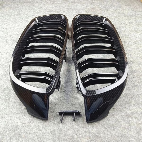

2pcs car style gloss black front kidney double slat grill grille for bmw 4 series f32 f33 f36 f80 f82 f83 2013+car accessories
