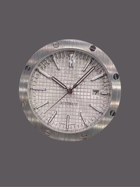 

men's watch round silver blue automatic mechanical stainless steel bracelet design folding bucklefashion strap watchband for 42mm date, Slivery;brown