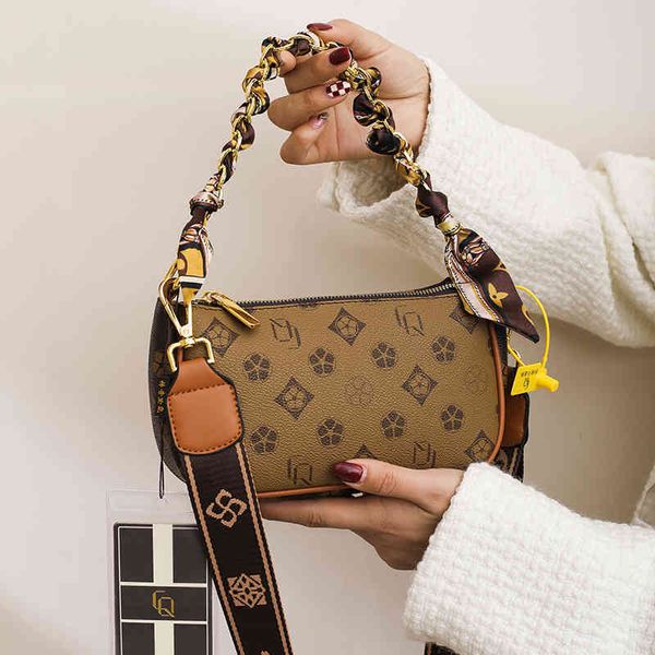 

pop old flower small bag autumn leisure armpit bag fashion versatile chain handbag