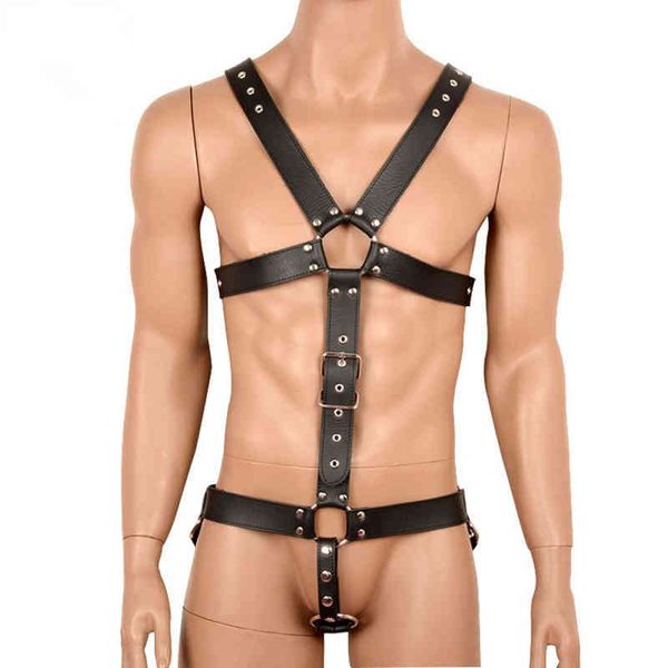 Nxy SM Bondage BDSM Lingerie maschile Cintura in pelle Cintura erotica Biancheria intima fetish Imbracatura di ritenuta Costumi Costumi Abiti sessuali per uomini Gay 220423