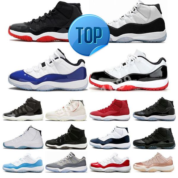

2022 2022 basketball shoes unc 11 11s bred platinum tint legend gamma university blue dark concord low space jam cool grey, Black