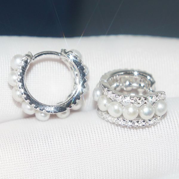 

brand s925 sterling silver earrings knots women's diamond inlaid small waist pearl earrings simple jewelry anti allergy tide 6357264513