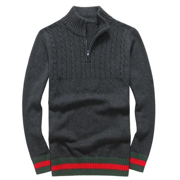 

brand new luxury sweater cardigan men casual embroidery half zipper pullover shirt autumn winter slim fit long sleeve mens sweaters knitted, White;black