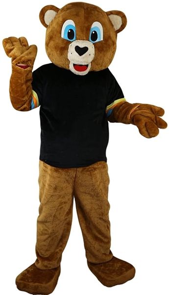 Plüsch-Braunbär-Maskottchen-Kostüm, niedliches Unisex-Tier-Cartoon-Charakter-Kostüm für Erwachsene, Party, Halloween