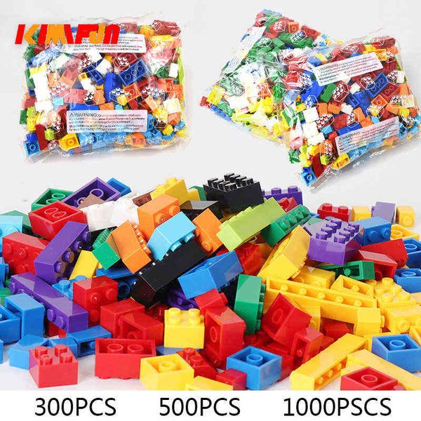 

300pcs 500pcs 1000 pcs building blocks sets city diy creative bricks compatible bricks educational kids toy blocks gift aa220317