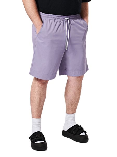 

extended sizes men slant pocket drawstring waist shorts q2sa#, White;black