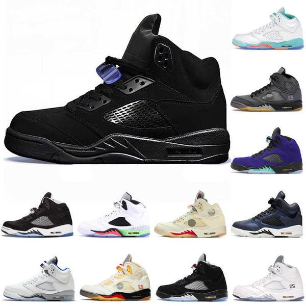 

5 5s men basketball shoes red suede ice blue michigan island green mens sneakers women trainers, Black