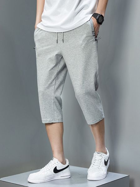 

summer zip pockets sweatshorts men sportswear breathable cotton workout baggy breeches short casual shorts plus size 8xl 220714, White;black