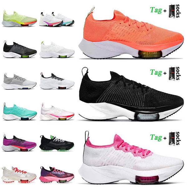 

wholesale fashion fly knit running shoes for women mens zm tempo next% superrep black white racer blue pink glow bright mango barely volt hy