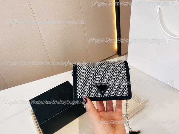 

fashion mm shoulder bag designer triangle logo handbag luxury diamond handle bags mini retro purse wallet crossbody