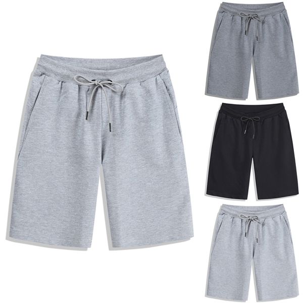 

sports jogging men shorts solid color drawstring joggers fitness fifth pants short homme ropa de hombre 220715, White;black
