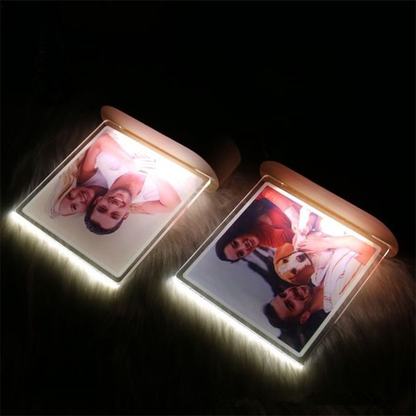 Lâmpada 3D personalizada cor personalizada UV PO Bedroom Night Light Wedding Anniversary Birthday Holiday Gift Home Decor 220623