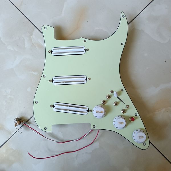 SSS Upgrade carregado Pickguard Set Multifunction Switch White Mini Humbucker Pickups 7 Ways Alterne arnês de soldagem para combinações de estilo FD Guitar