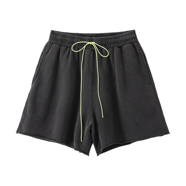 

22ss fluorescent green spring shorts men women cotton, Black