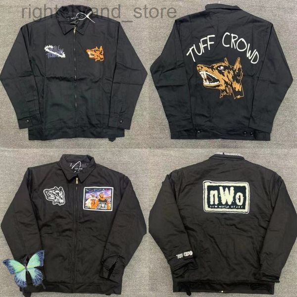 TUFF CROWD Jacket Wolf Dog Head Heavy Industry Вышитая куртка на молнии W220813