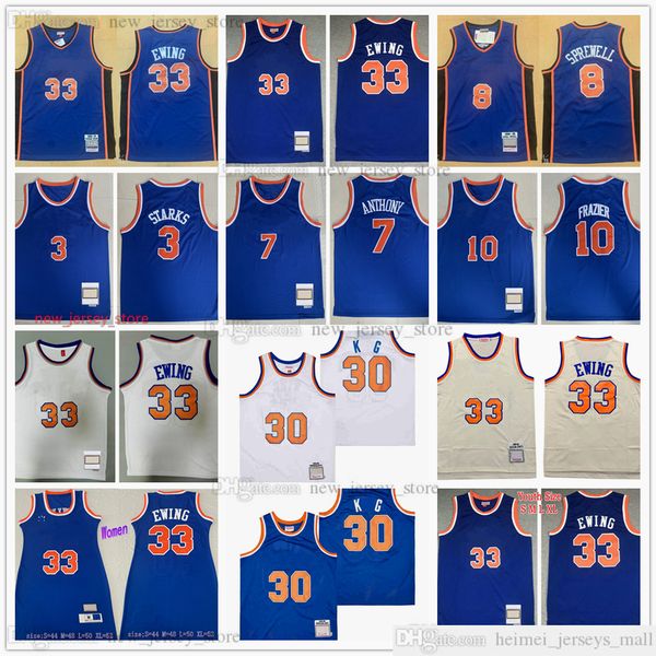 

mitchell and ness basketball 8 latrell 33 patrick sprewell ewing jerseys retro 7 carmelo 3 john anthony starks 10 walt 30 bernard frazier ma, Black;red