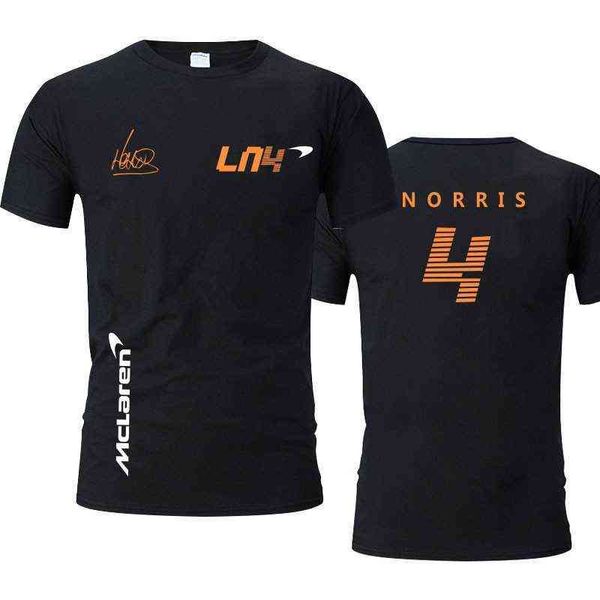 

f1 summer men's women's t-shirt solid color short sleeve shirt lando norris mclaren team, White;black