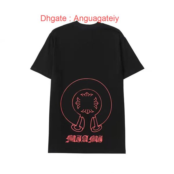 

summer ch mens t shirts horseshoe flower tees luxury brand man cross t-shirts sanskrit letter designer tshirts fashion boy hip hop sweater w, White;black