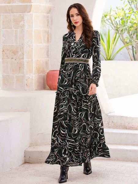 

marble notched dress without belt s7jw#, Black;gray