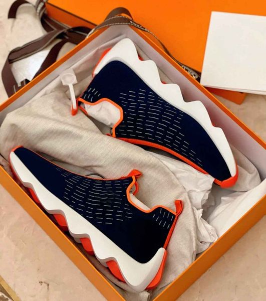 

perfect brands eclair sneaker shoes men's graphic design trendy knit white rubber sole runner technical canvas outdoor sports eu 38-45, Black