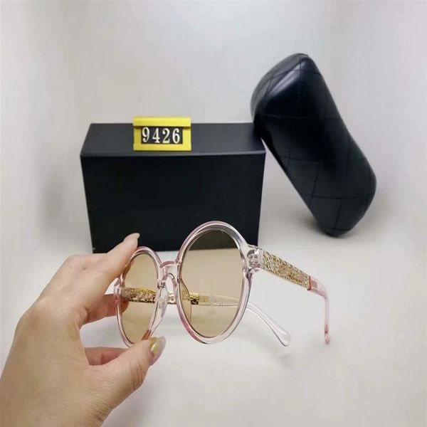 

womens sunglasses summer beach goggle sunglasses beach woman round glasses uv400 9426 6 color highly quality with box313a, White;black