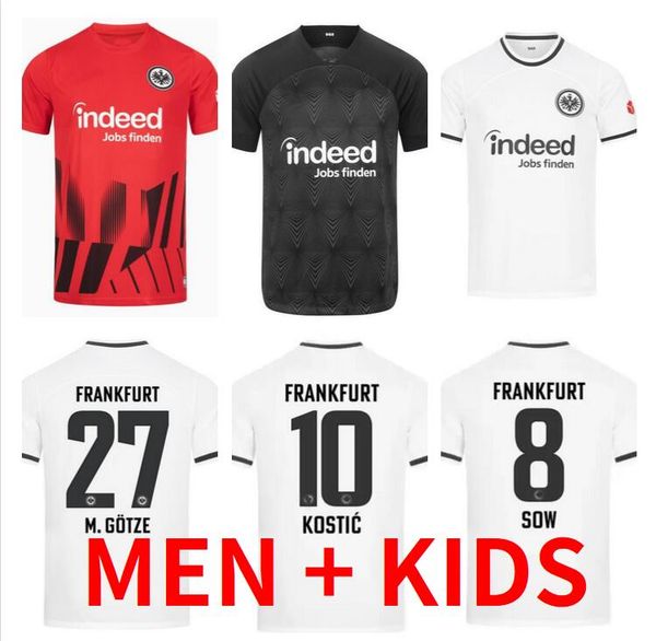 

22 23 eintracht frankfurt soccer jerseys die adler sow silva kostic jovic football shirt set 2022 2023 hasebe kamada hinteregger uniform men, Black;yellow