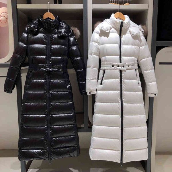 

designer jacket womens down trench coats hudson long winter fur collar thickened to keep warm parkas fur coat, Black