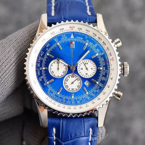 

grade aaa brietling mens watch quartz movement watches for men wristwatch 43mm fashion classic business designer wristwatches stainless stee, Slivery;brown