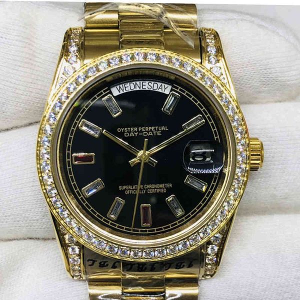 

luxury mens mechanical watch automatic log of family quadrangle gold black stone table rz1936 swiss es brand wristwatch, Slivery;brown