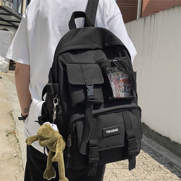 

women school backpack black nylon bagpack female rucksack casual lady travel backpacks korean back pack mochila 220725