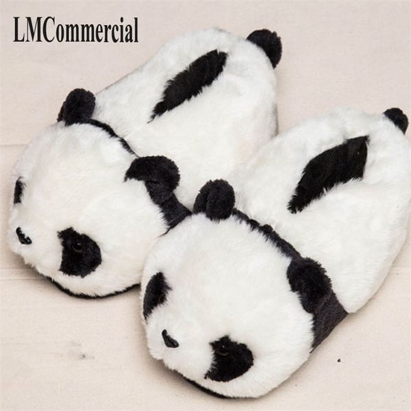 Slippers de interno Oferta especial Custom Uma casa de inverno quente Panda Selppers grossa de fundo de fundo duro em sapatos de amantes do chão 201026