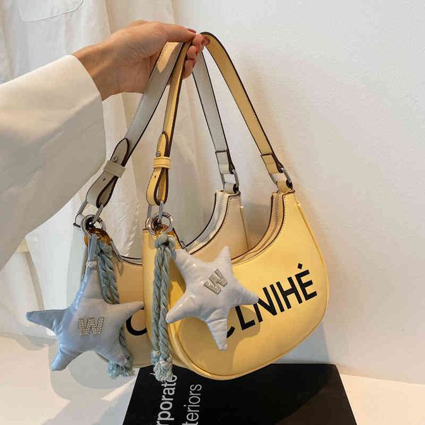 

2022 factory wholesale new letter printing single shoulder dumpling bag