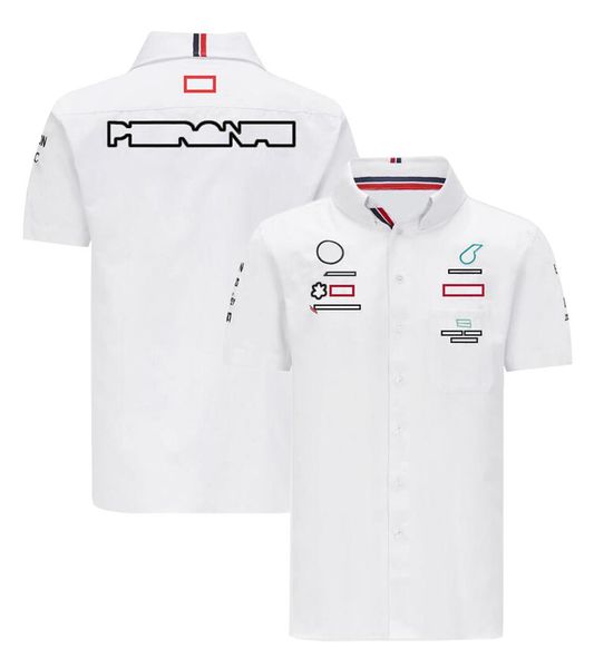 Novo botão de camisa de titores da equipe F1 Summer Racer de manga curta Formula 1 Jersey Racing Racing Plus Size Custom