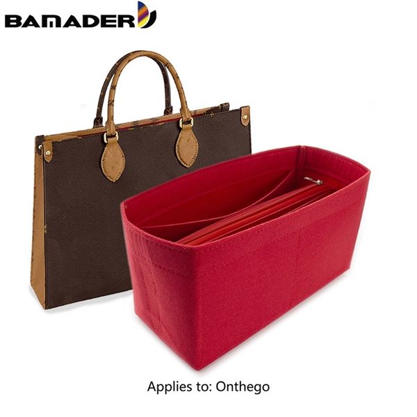 

felt organizer fit for onthego tote bag large capacity cosmetic travel insert liner bamader zipper makeup 220617