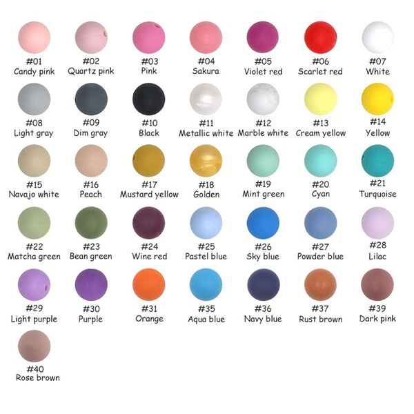 

kovict 1002005001000pcs silicone round beads 12mm diy pacifier chain nurse gift round silicone beads teether for necklace 220602