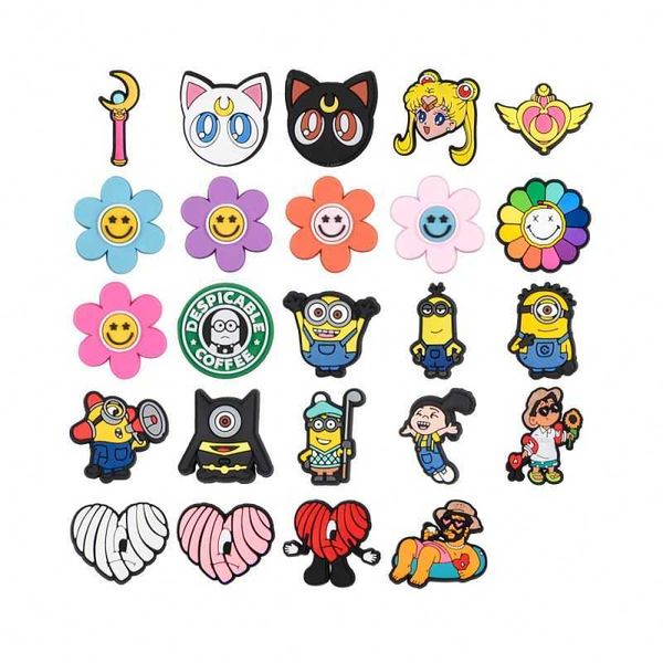 

2022 wholesale popular pvc charms custom designer charms for sandals charms for kids party, White;pink